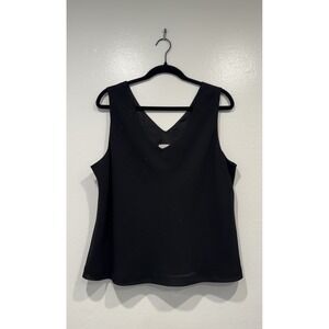 Vintage Metaphor Sparkle Black Sleeveless Top V Neck Whimsigoth Goth Grunge 90s